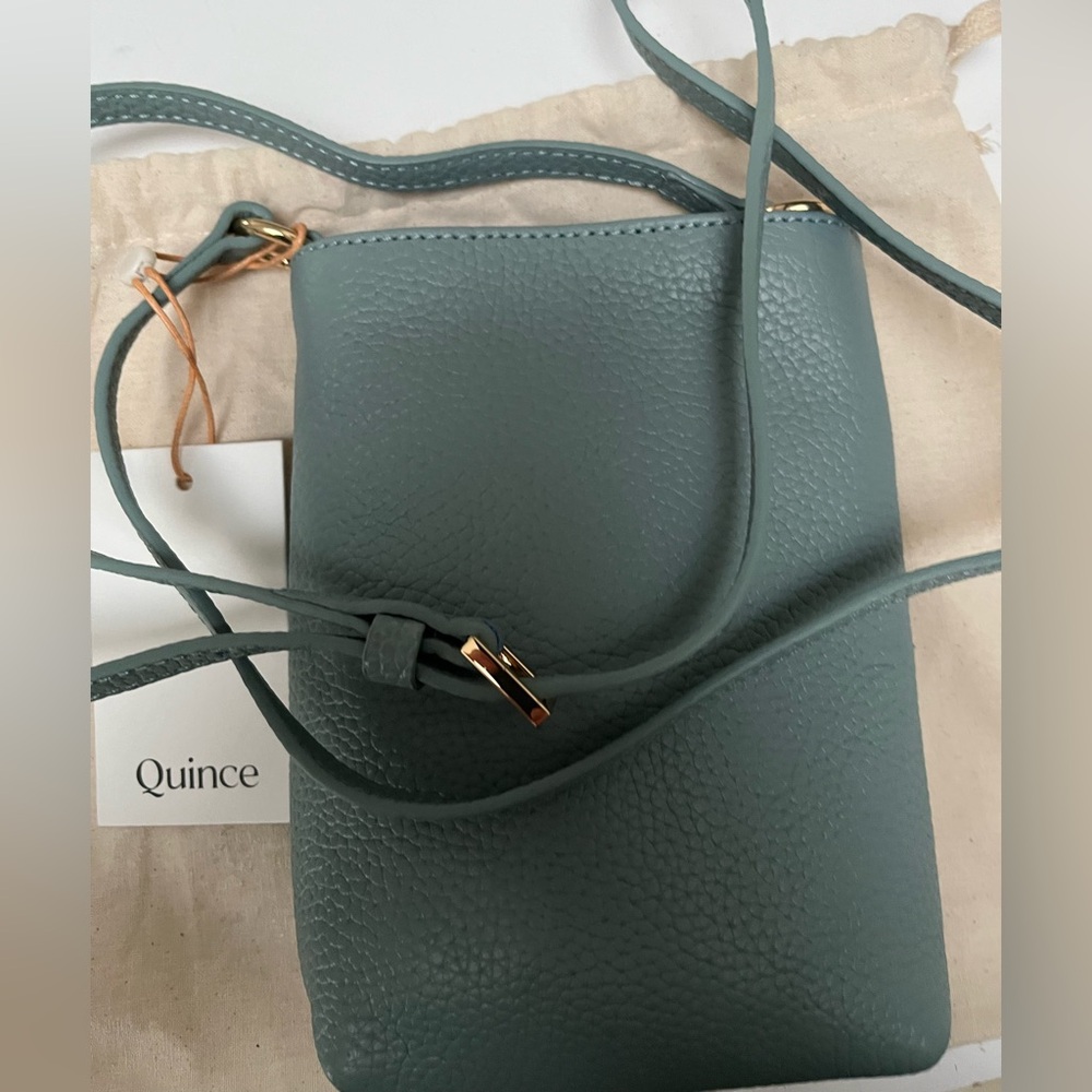 Quince Italian Pebbled Leather Phone Crossbody